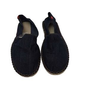 Havaianas Womens Slip On Shoes Blue Denim Comfort Unisex Round Toe W9 M8 Flat